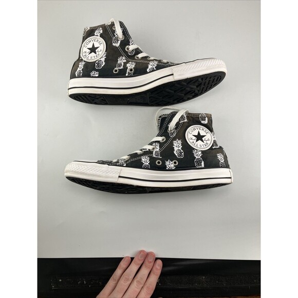 Converse Chuck Taylor All Star Unisex Black White Pineapple Print Shoes - Size 8 - Picture 7 of 9